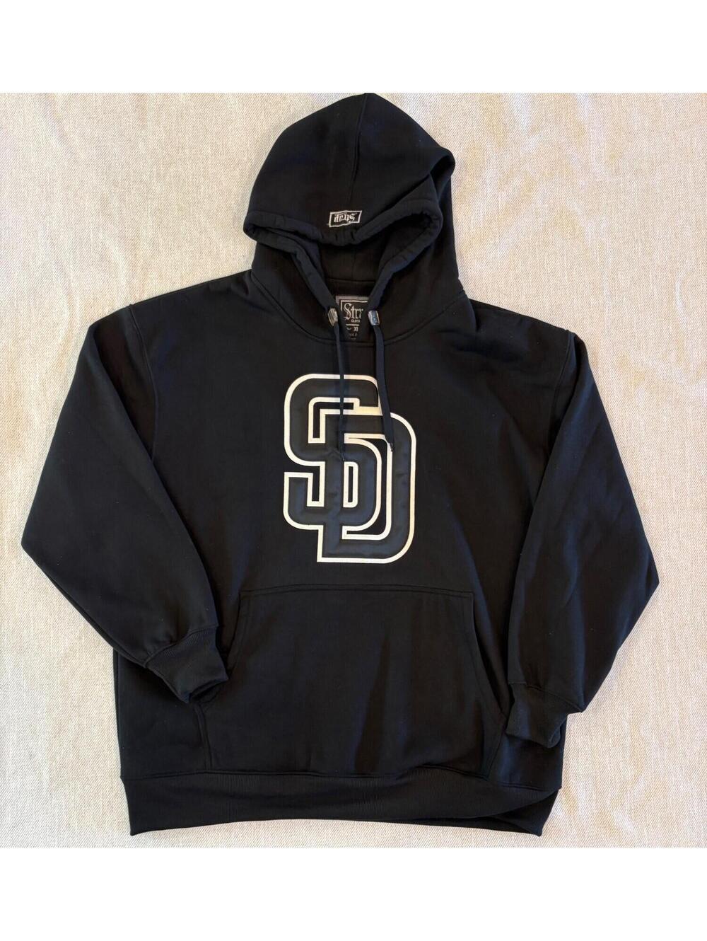 Strap Clothing Co Heavy Duty SD San Diego Hoodie Mens XL Black  Streetwear